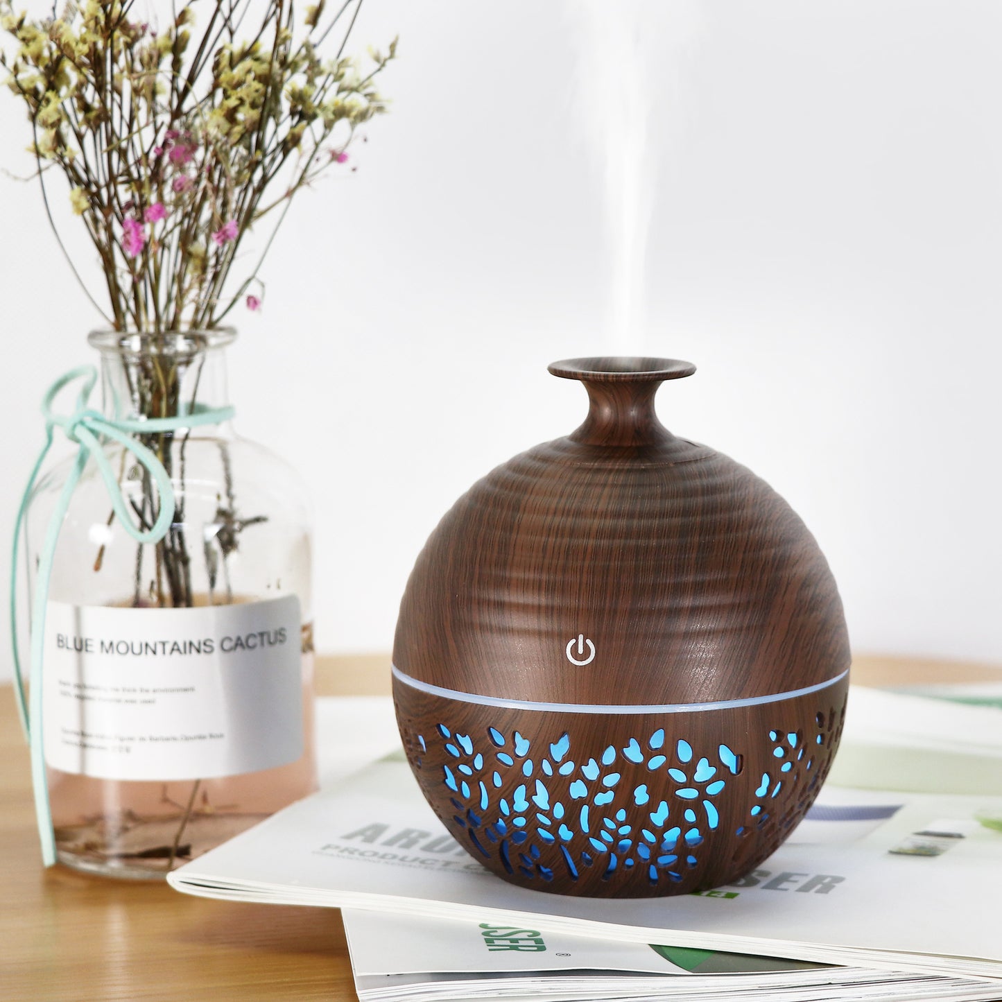 Diffuseur d’Huiles Essentielles Bois – Élégance Zen & Brume Relaxante