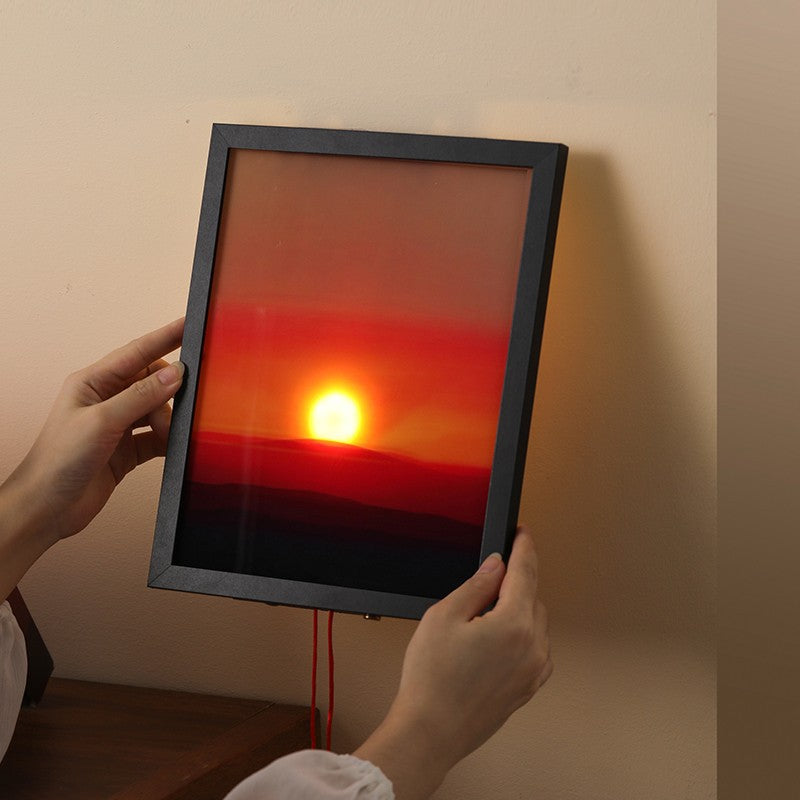 Tableau lumineux coucher de soleil – lampe murale ambiance zen