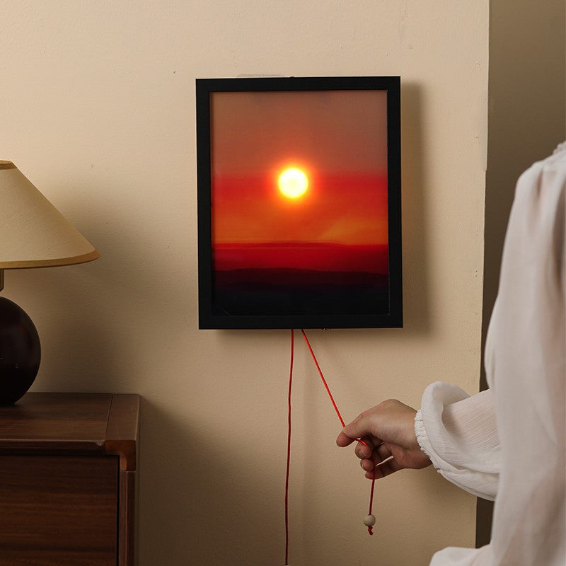 Tableau lumineux coucher de soleil – lampe murale ambiance zen