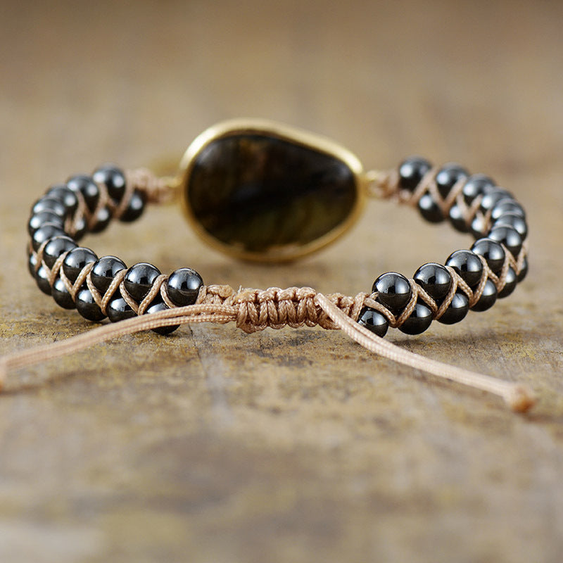 Bracelet Harmonia 417 Hz – Libération & Renouveau (Labradorite Naturelle)