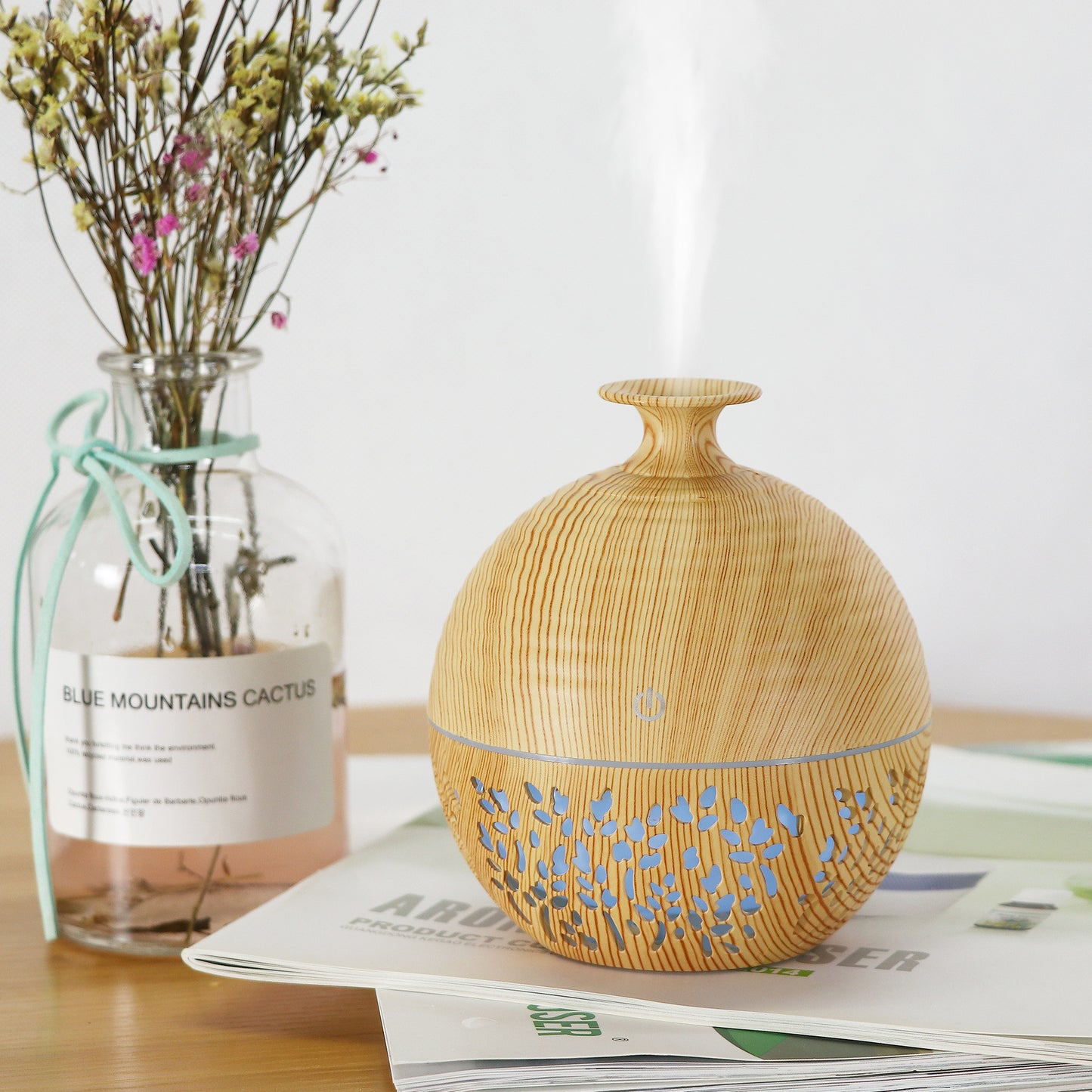 Diffuseur d’Huiles Essentielles Bois – Élégance Zen & Brume Relaxante
