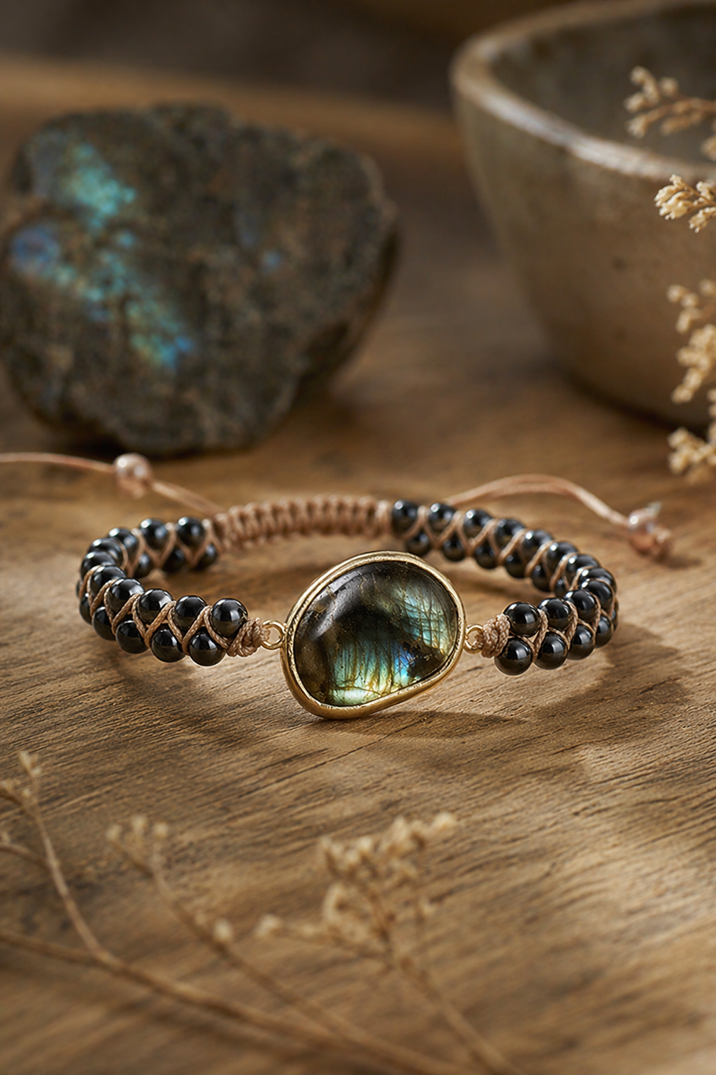 Bracelet Harmonia 417 Hz – Libération & Renouveau (Labradorite Naturelle)