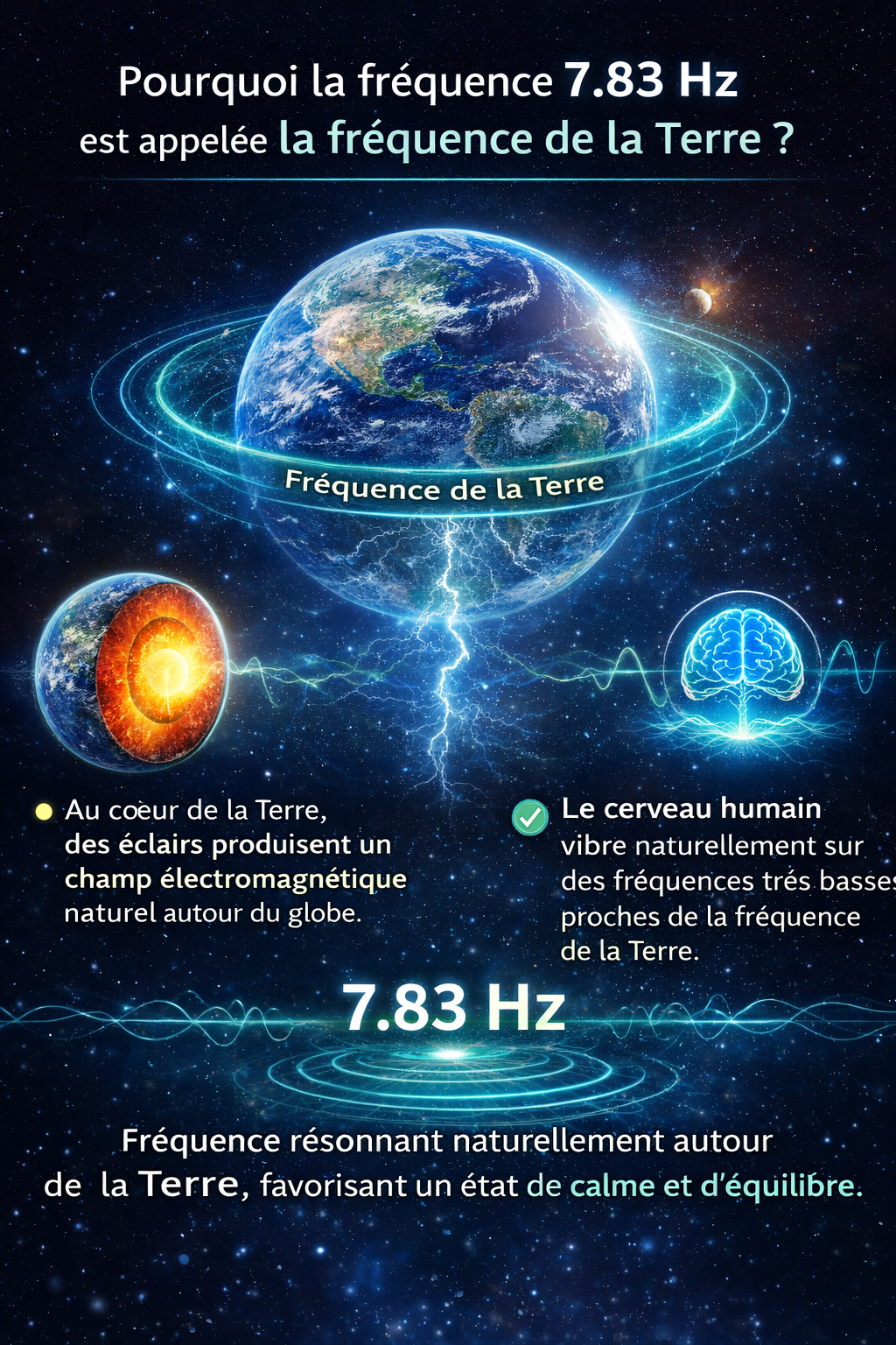 Générateur Schumann 7.83 Hz – Fréquence Naturelle pour Relaxation et Sommeil Apaisé