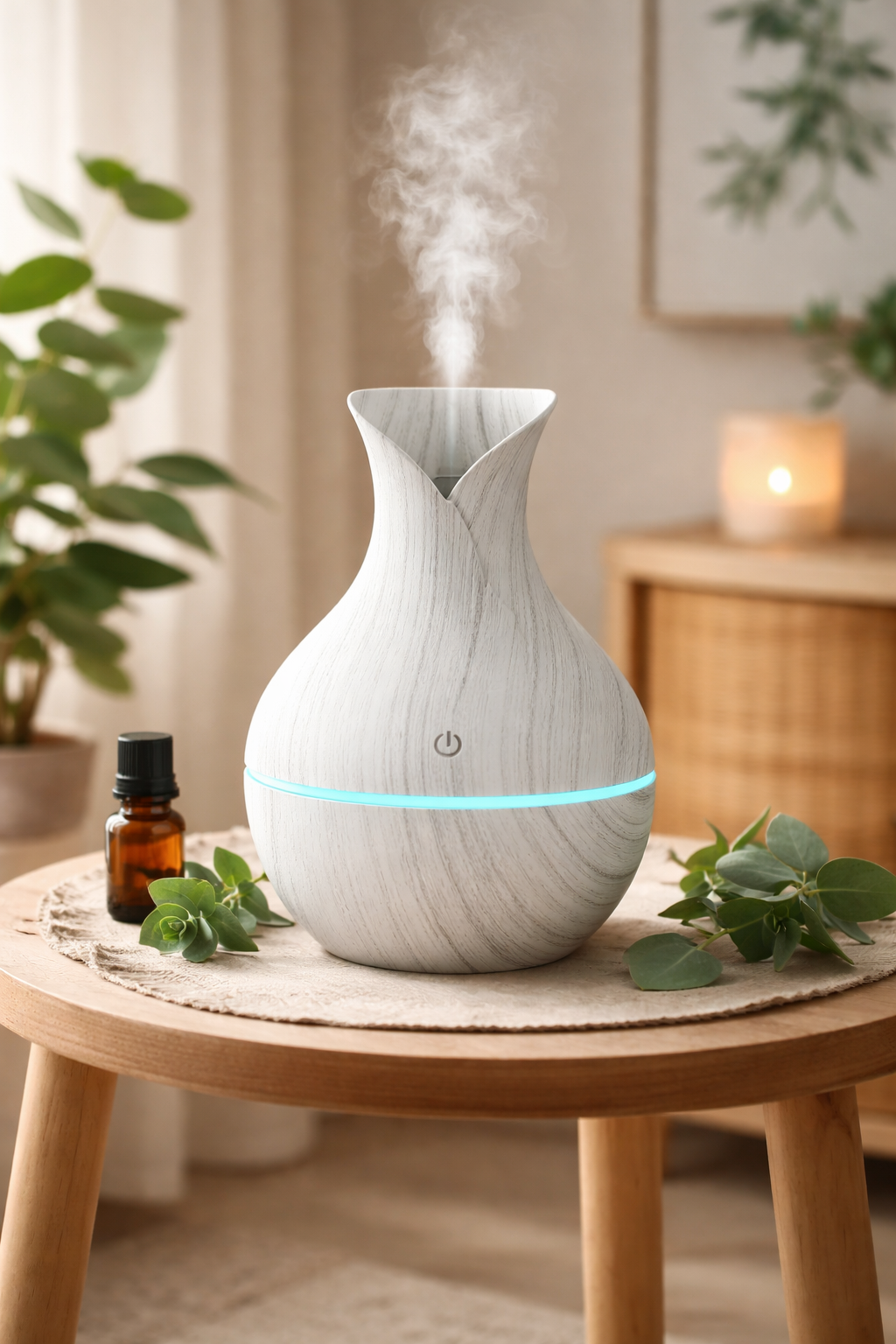 Diffuseur d’Huiles Essentielles USB – Brume Relaxante & Lumière LED Apaisante