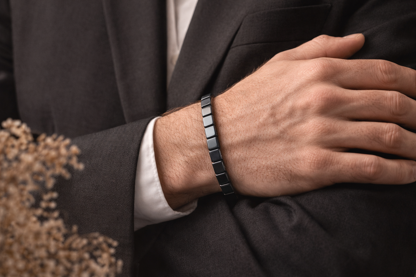 Bracelet d’ancrage en hématite noire pour homme