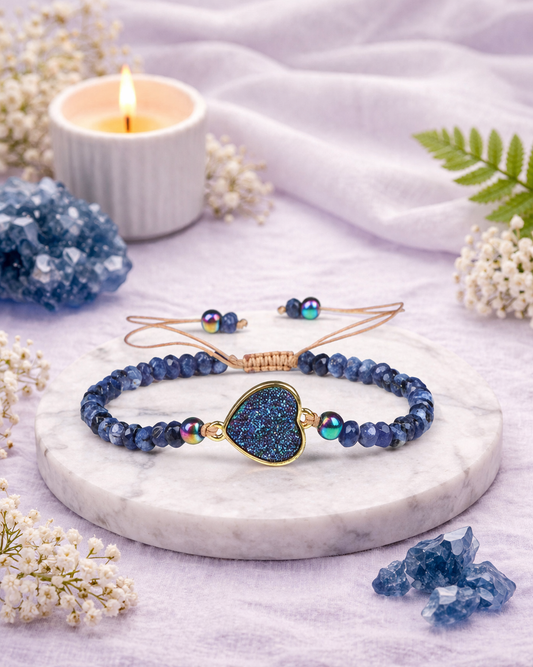 Bracelet Vibratoire 639 Hz – Relations & Harmonie – Pierre Bleue Naturelle