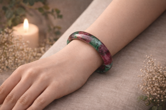 Bracelet Équilibre Vital – Pierre Naturelle Rouge & Verte