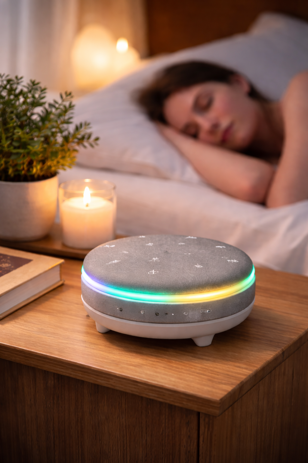 Machine à bruit blanc – sons relaxants et ambiance lumineuse pour un sommeil profond